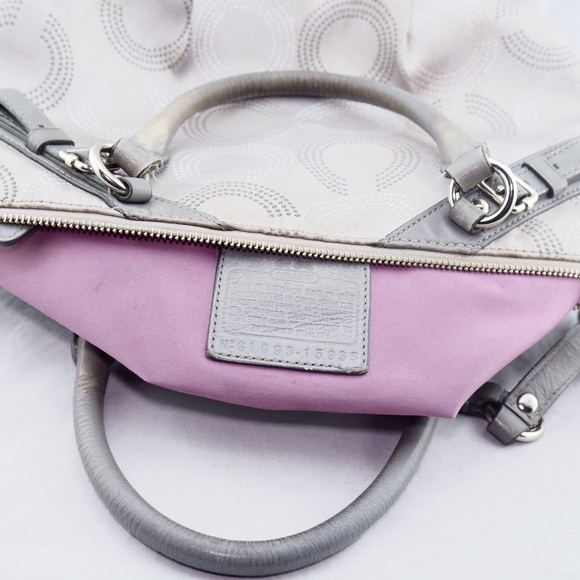 COACH Madison Dotted Op Art Sophia Silver satchel - Picture 6 of 7
